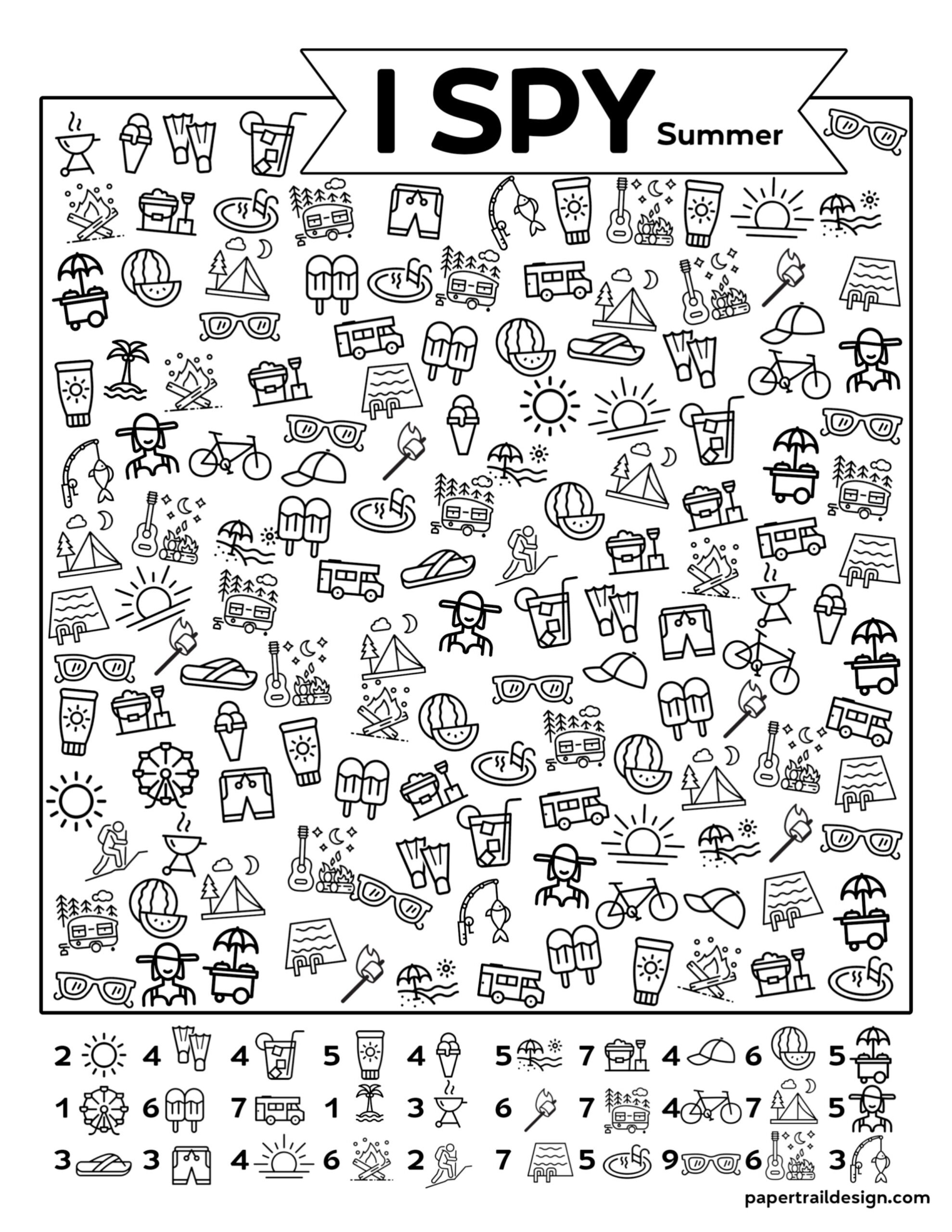 Free Printable I Spy Summer Activity Paper Trail Design Worksheets Library Free Printable I Spy Summer Activity Paper Trail Design Worksheets Library
