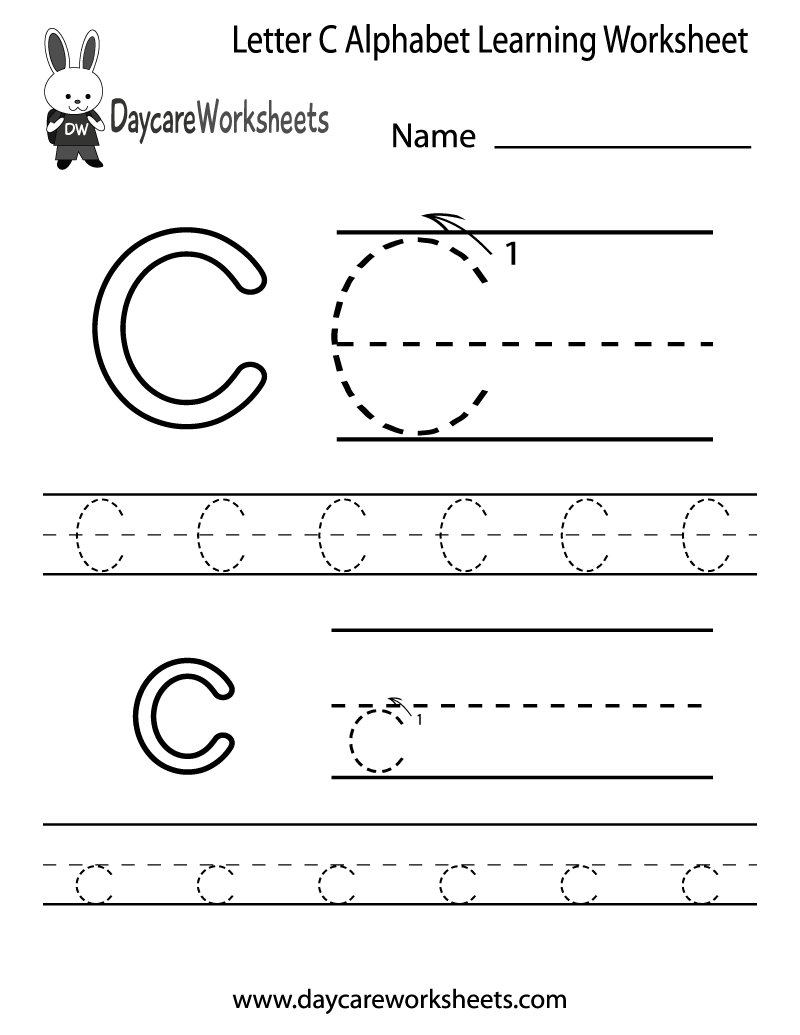 Free Printable Letter C Alphabet Learning Worksheet For Preschool Worksheets Library