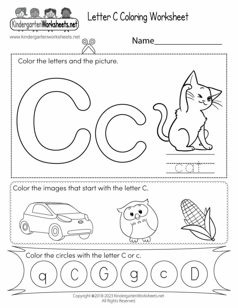 Free Printable Letter C Coloring Worksheet