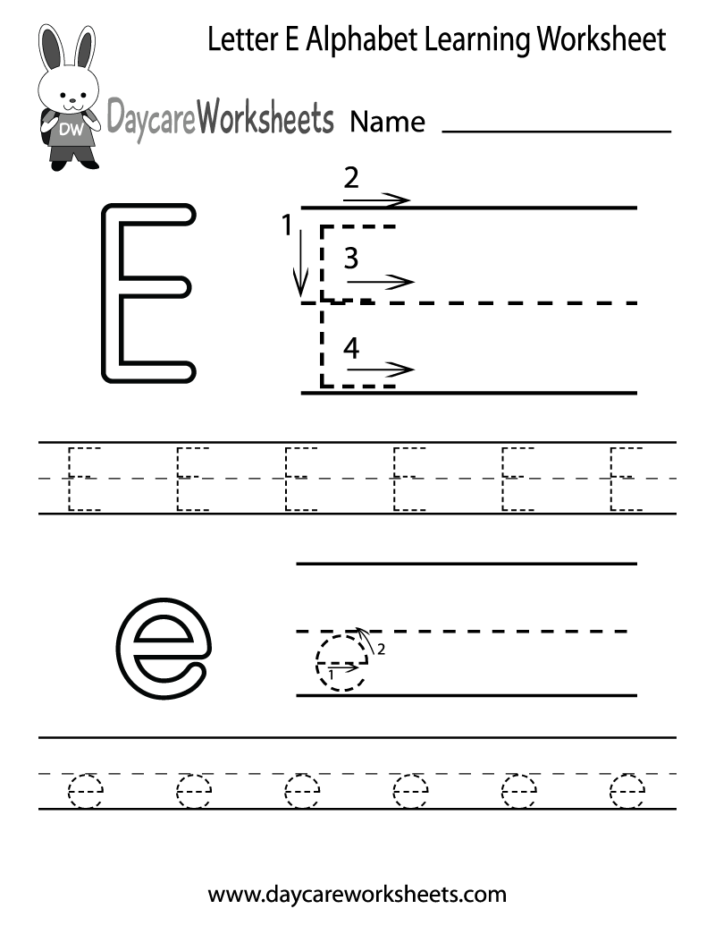 Free Printable Letter E Alphabet Learning Worksheet For Preschool Free Printable Letter E Alphabet Learning Worksheet For Preschool
