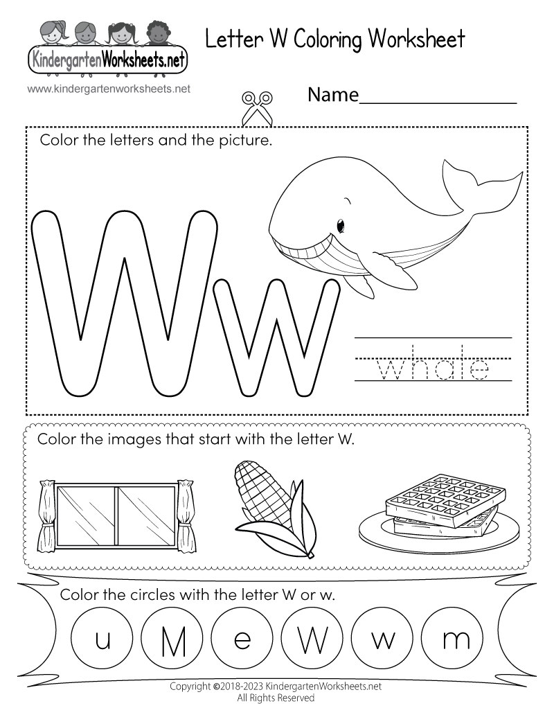 Free Printable Letter W Coloring Worksheet Free Printable Letter W Coloring Worksheet