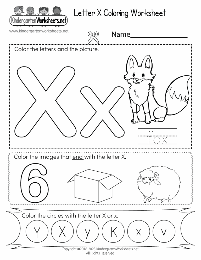 Free Printable Letter X Coloring Worksheet