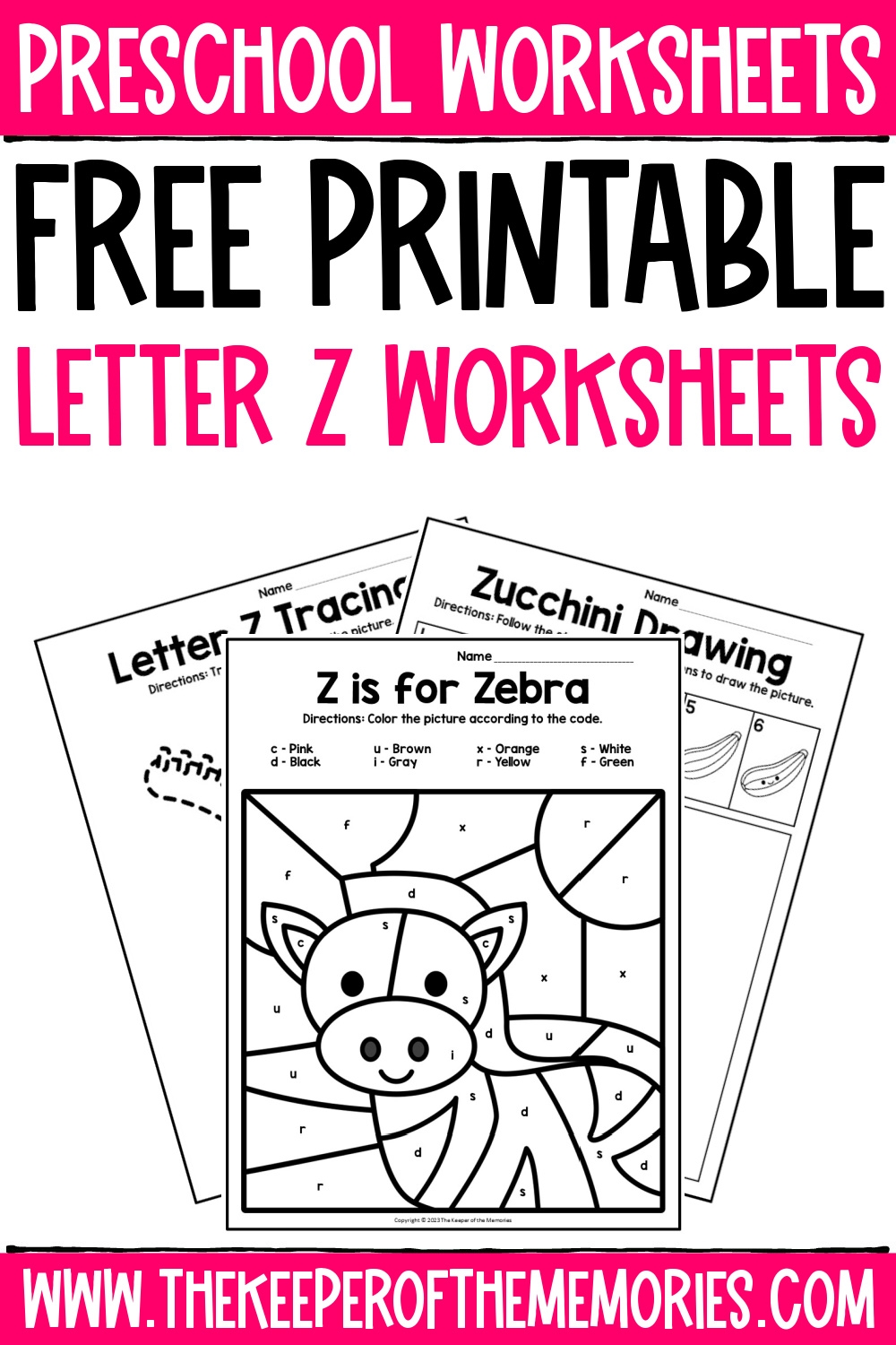 Free Printable Letter Z Tracing Worksheets