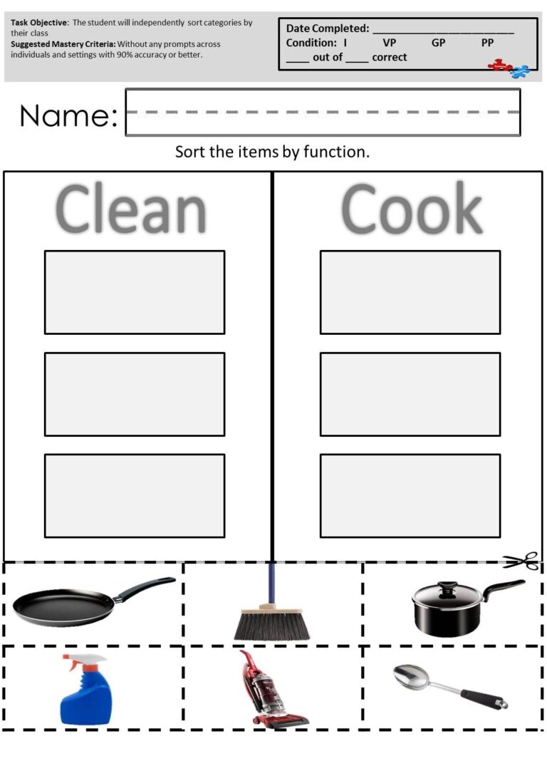 Free Printable Life Skills Worksheets Special Education Worksheets Library