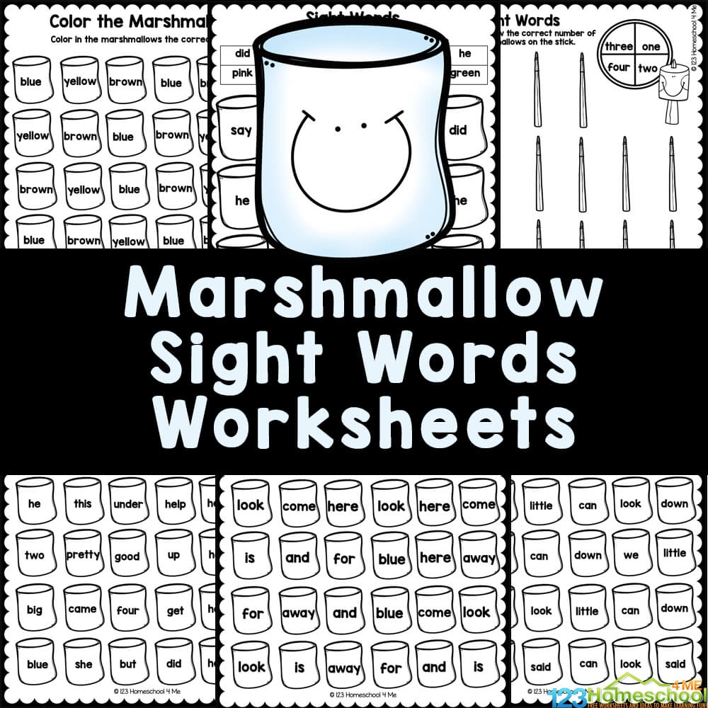 FREE Printable Marshmallow Sight Words Activities FREE Printable Marshmallow Sight Words Activities
