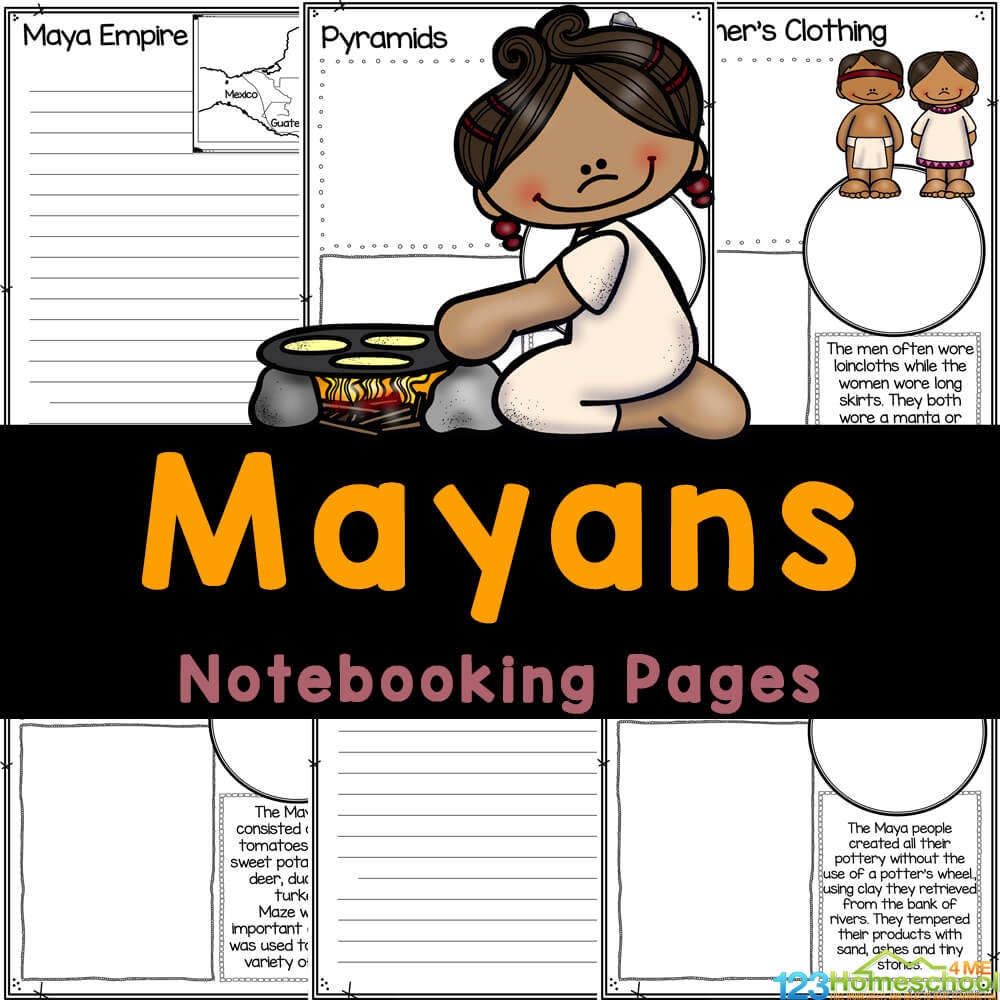 FREE Printable Mayan Empire Notebooking Worksheets