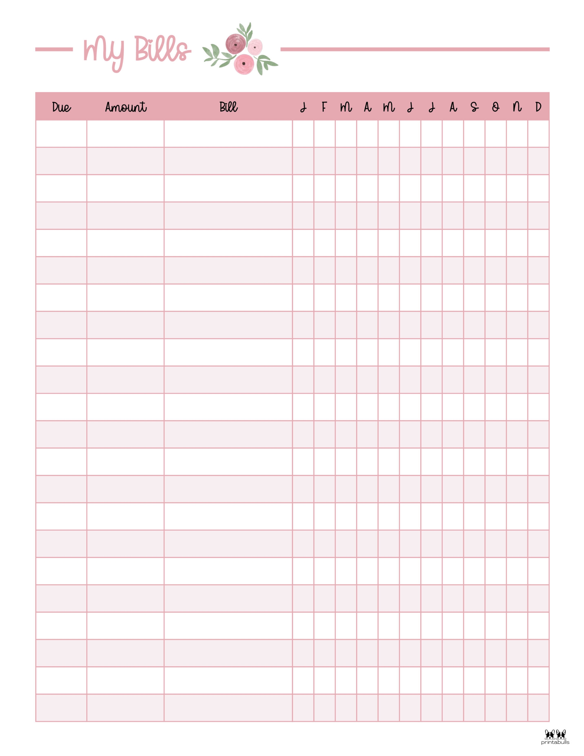 Free Printable Monthly Bills Worksheet Free Printable Monthly Bills Worksheet