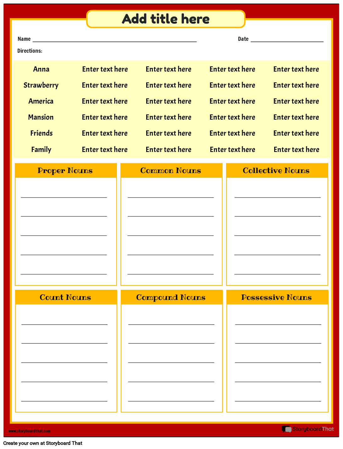 Free Printable Noun Worksheets For Kids StoryboardThat