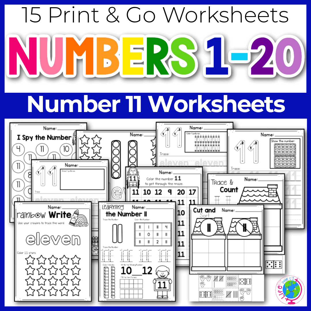 Free Printable Number 11 Worksheets