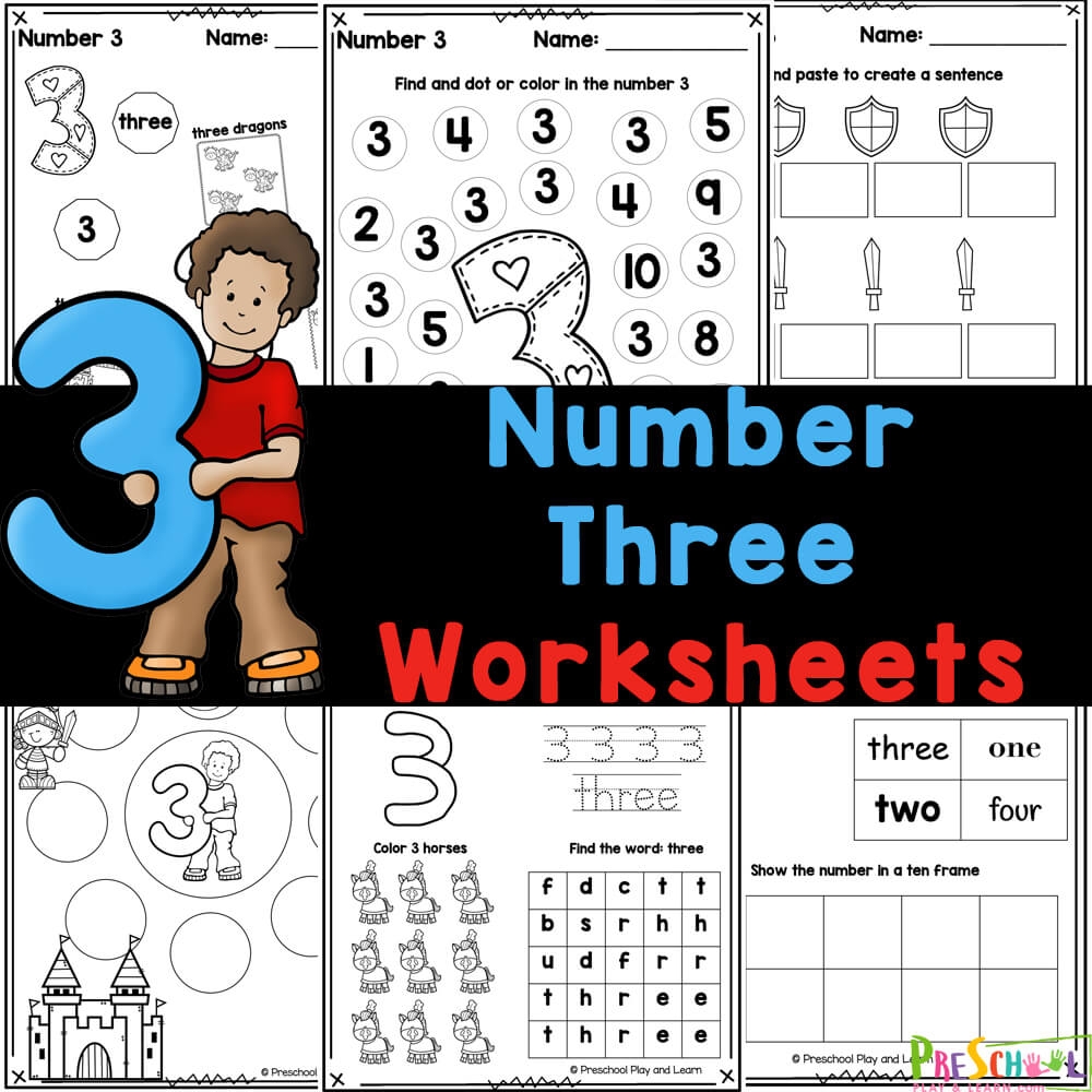 FREE Printable Number 3 Worksheets Counting U0026 Tracing