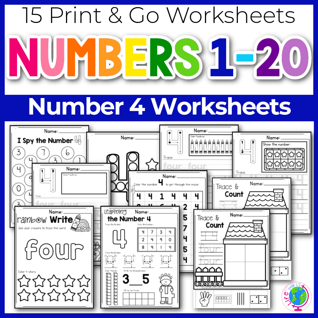 Free Printable Number 4 Worksheets Free Printable Number 4 Worksheets
