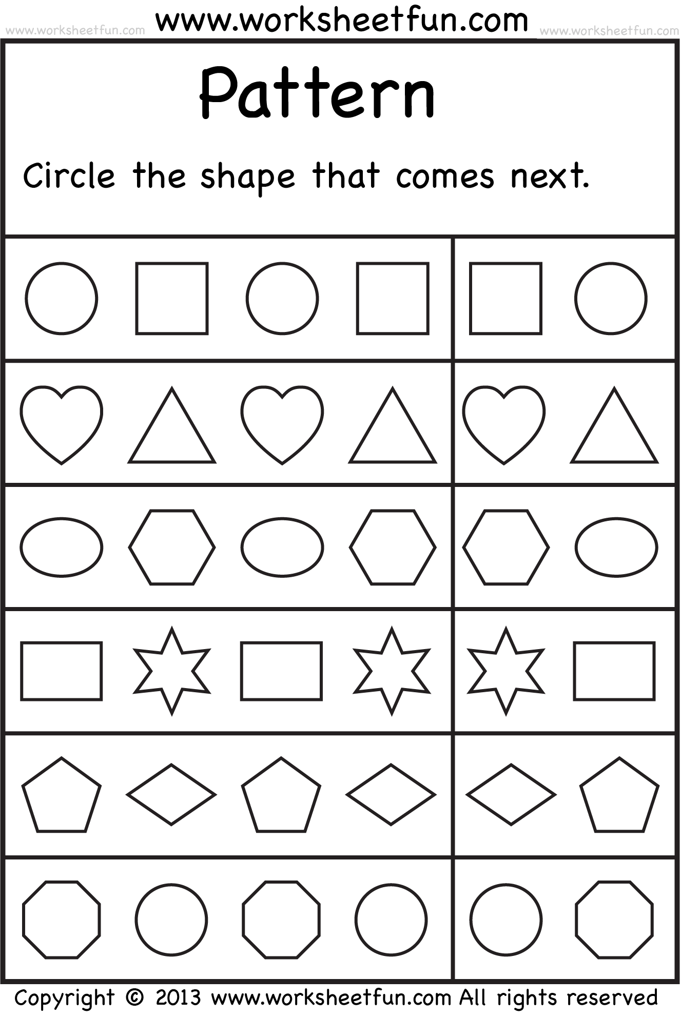 Free Printable Pattern Worksheets For Kindergarten PDF Engaging Learning Activities