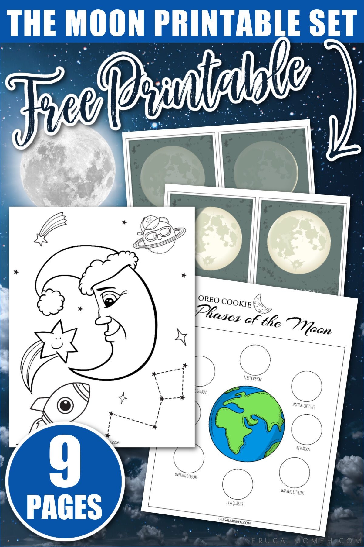 Free Printable Phases Of The Moon Worksheets Frugal Mom Eh 