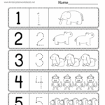 Free Printable Preschool Numbers Worksheet Worksheets Library