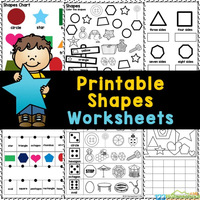 FREE Printable Shape Tracing U0026 Recognition Worksheets For Kindergarten