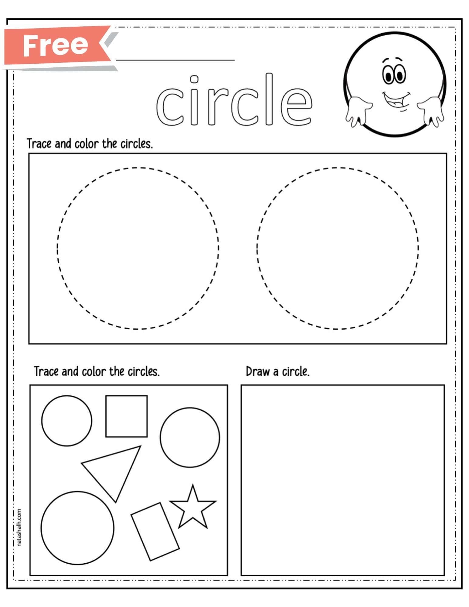 Free Printable Shape Worksheets Circle Worksheet The Artisan Life