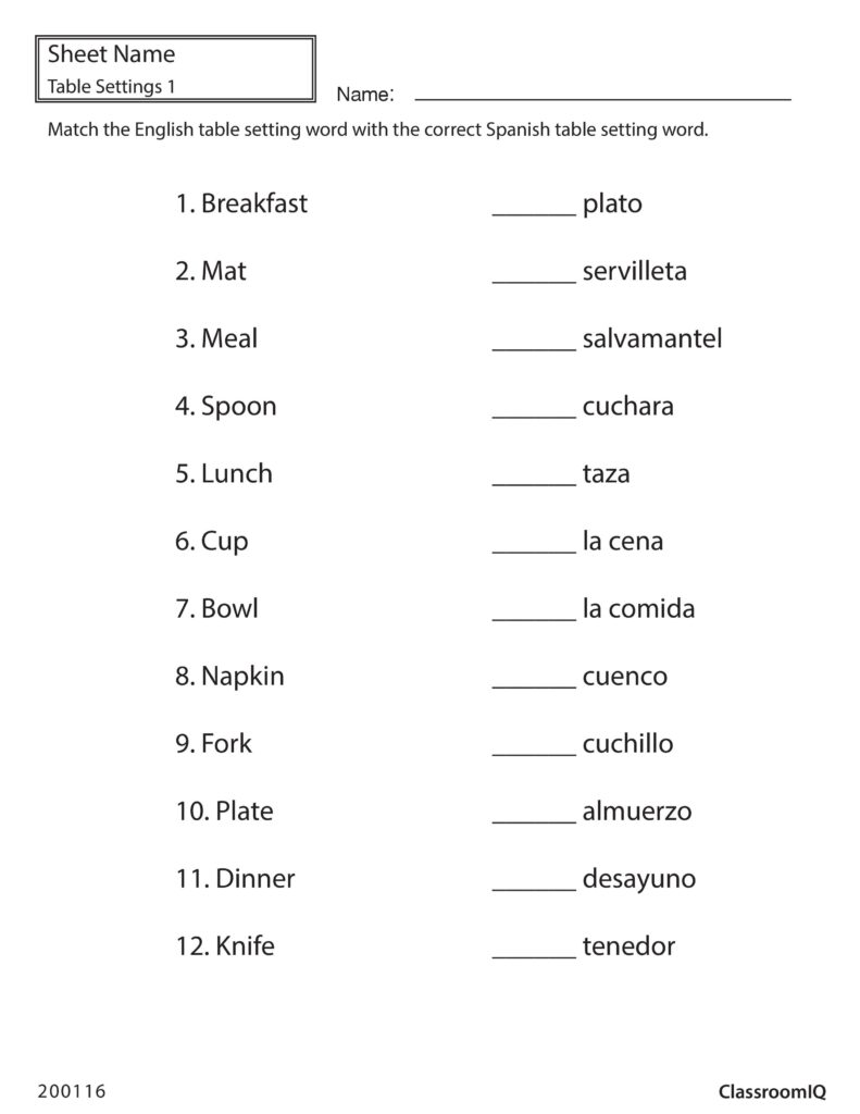 Free Printable Spanish Worksheets For Adults - Printable Worksheets