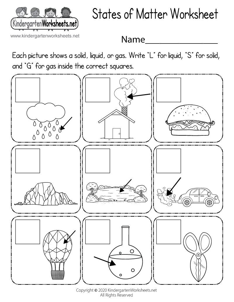 Free Printable States Of Matter Worksheet