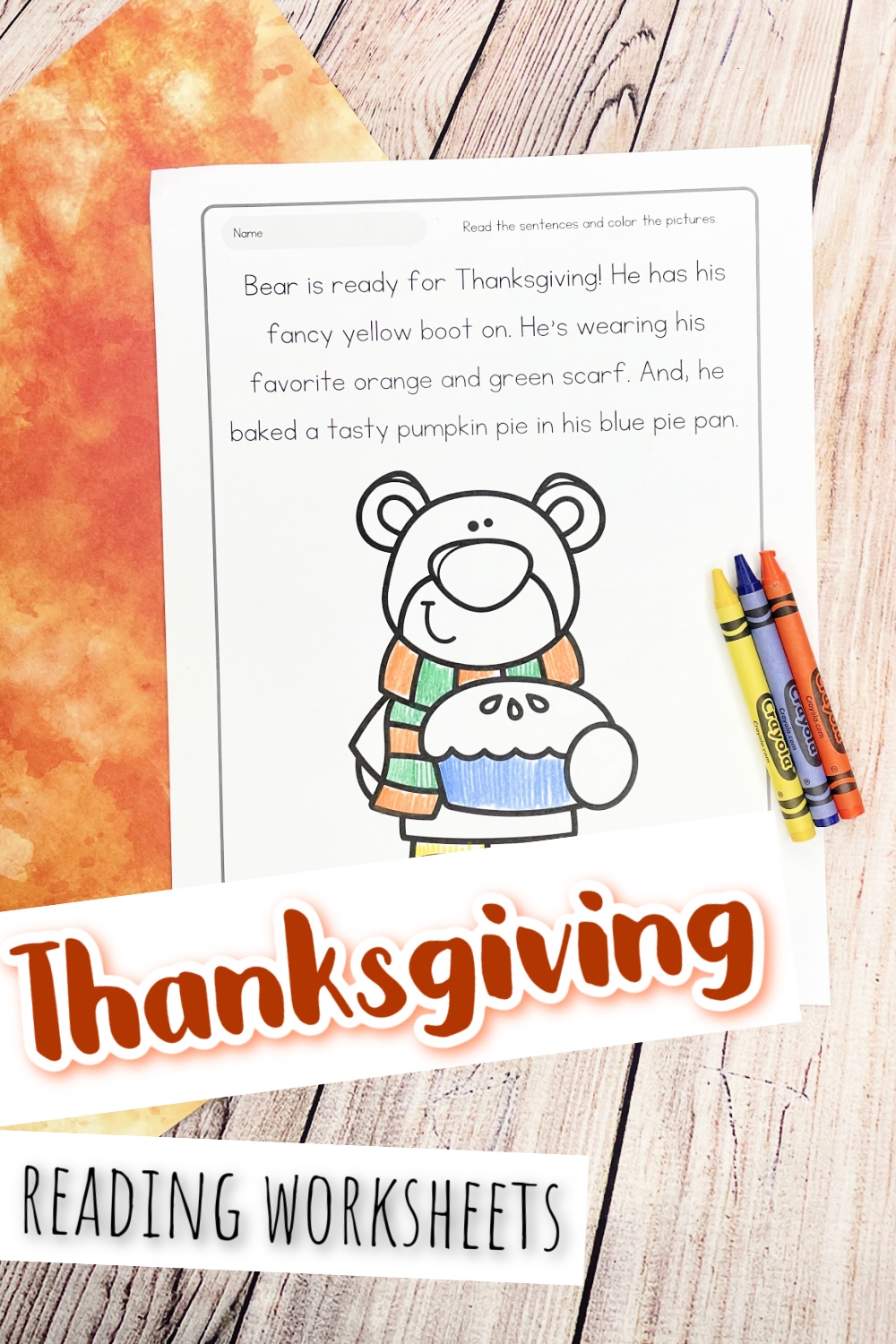 Free Printable Thanksgiving Reading Worksheets