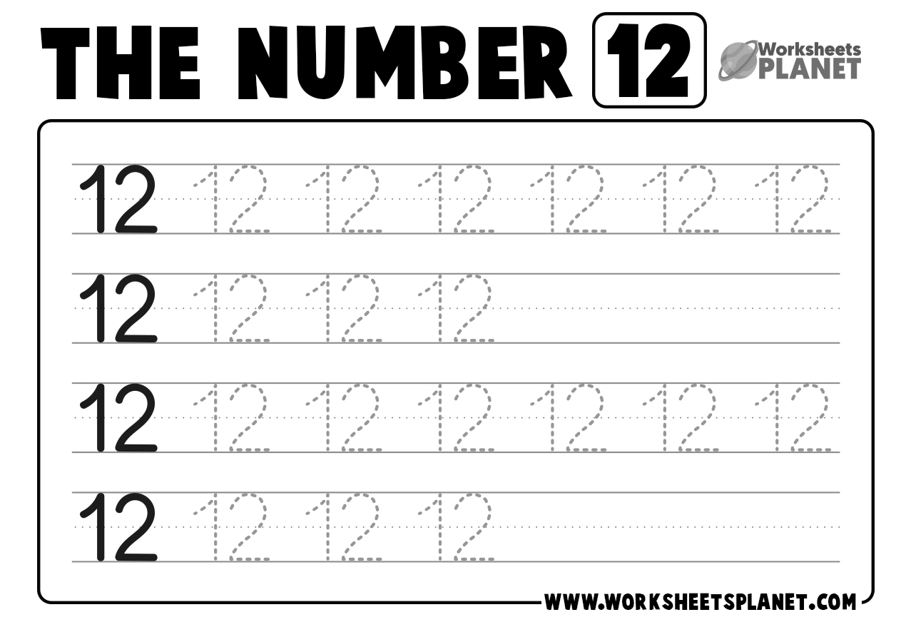 Free Printable Traceable Number 12 Download Free Printable Traceable Number 12 Png Images Free Worksheets On Clipart Library