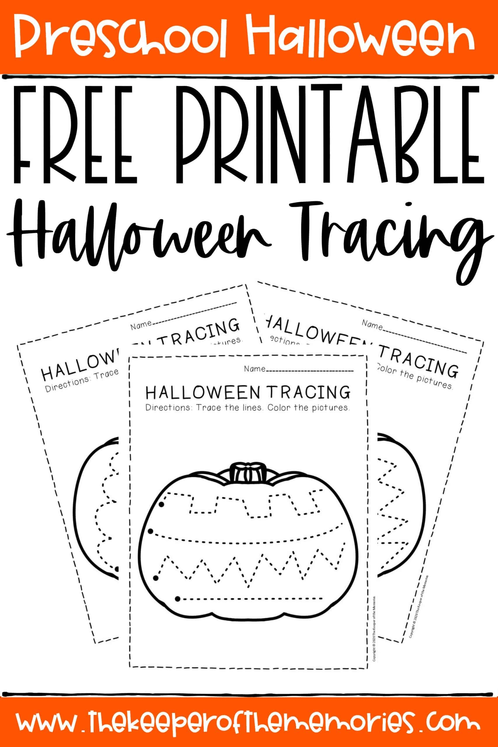 Free Printable Tracing Halloween Preschool Worksheets The Keeper Of The Memories Free Printable Tracing Halloween Preschool Worksheets The Keeper Of The Memories