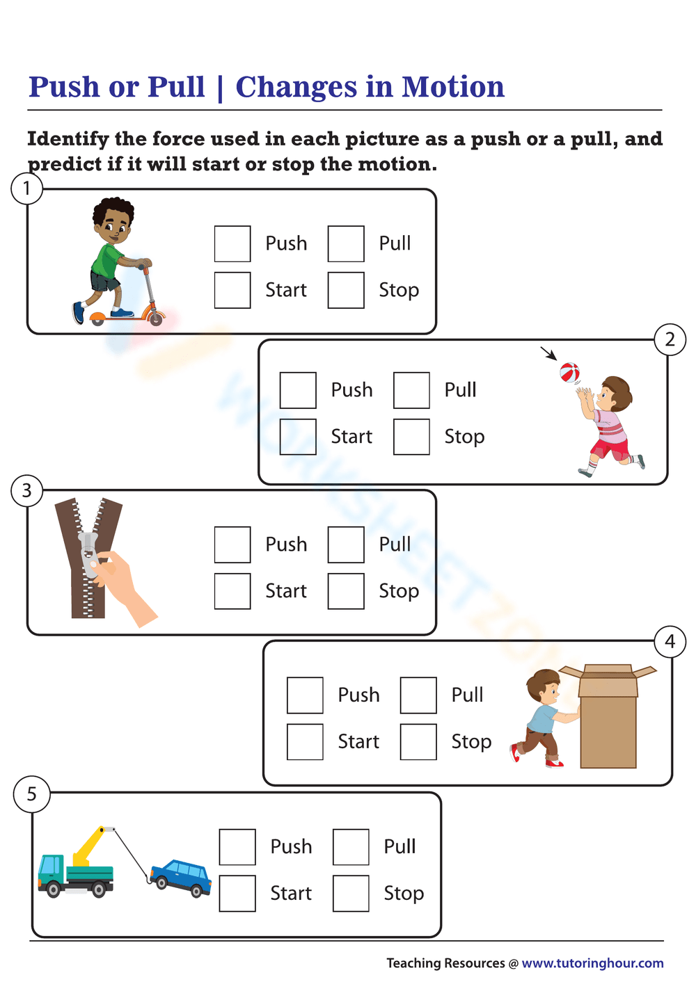 Free Printable Push And Pull Worksheets