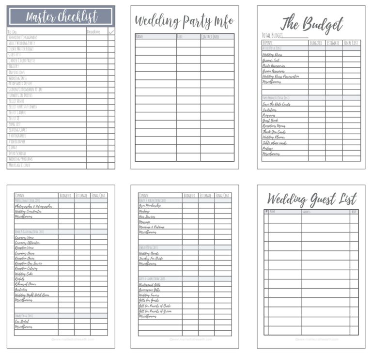Free Printable Wedding Planner For Wedding Binder Worksheets Library