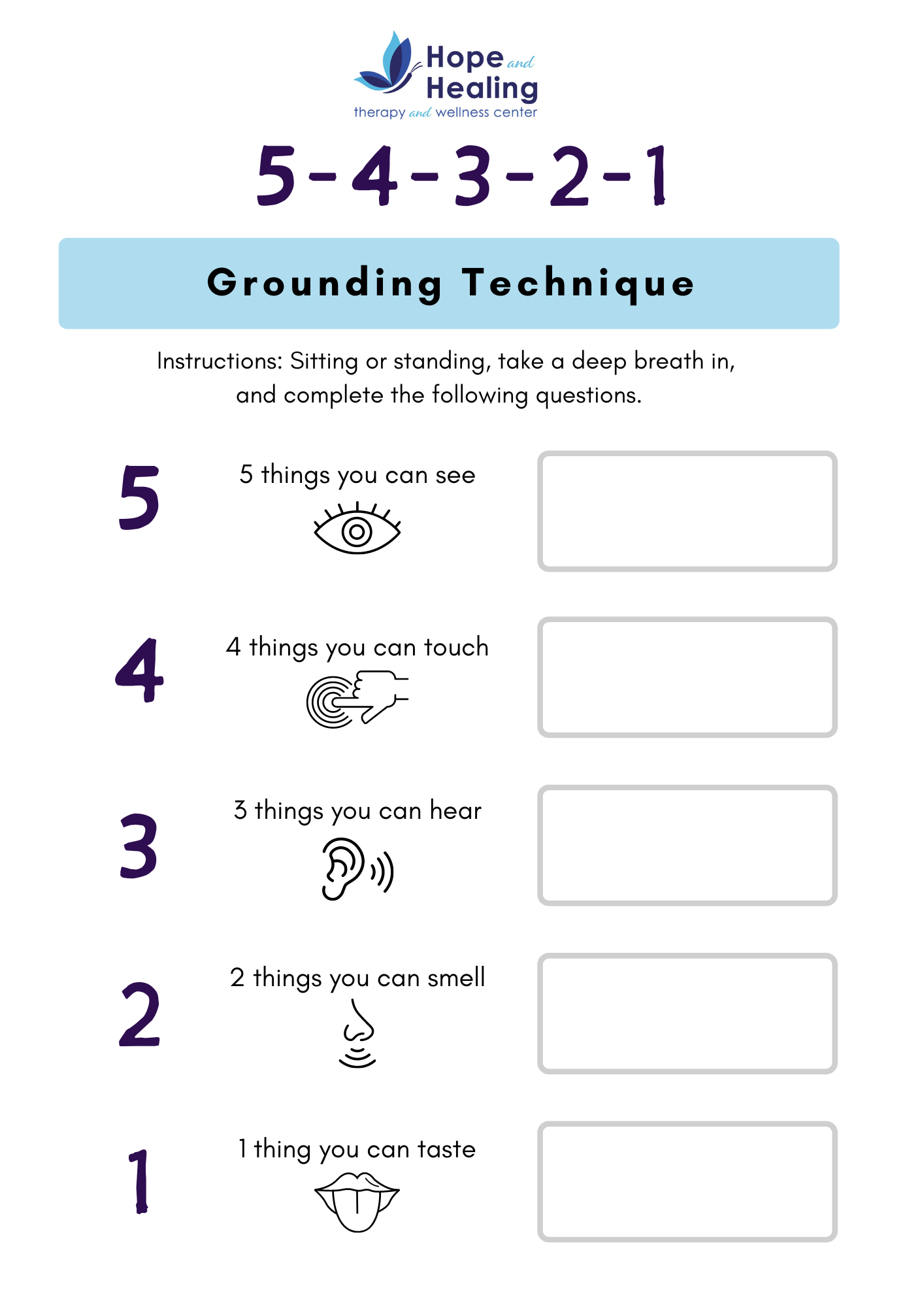 Free Printables Hope And Healing Therapy And Wellness Center