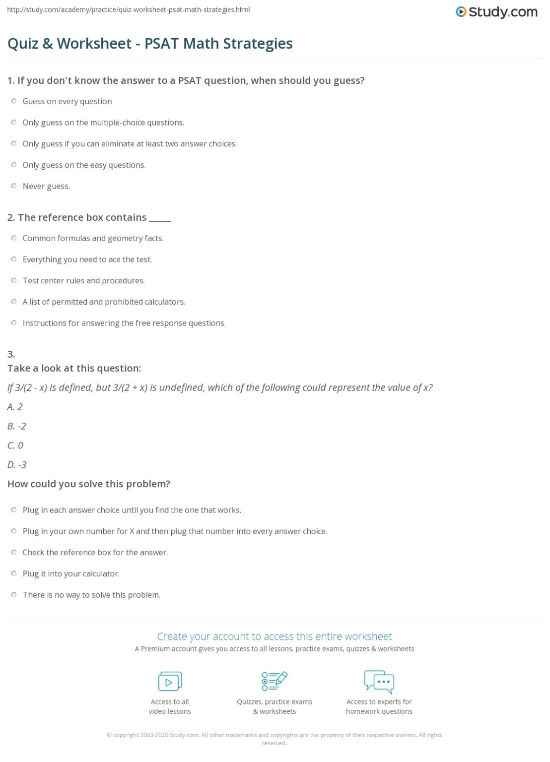 Psat Preparation Worksheets Free Printable Pdf - Printable Worksheets