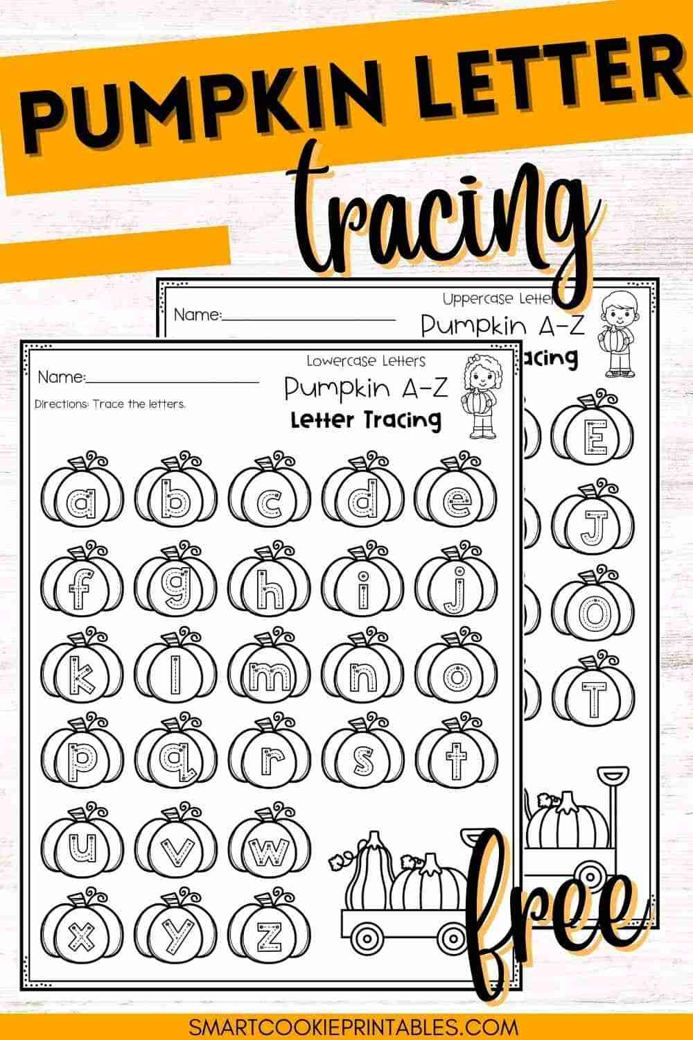 Free Pumpkin Alphabet Letter Tracing Printables Smart Cookie Printables