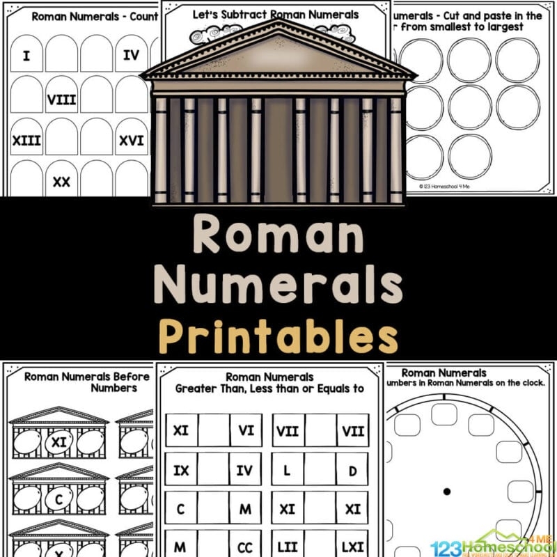 FREE Roman Numerals Printables Worksheets