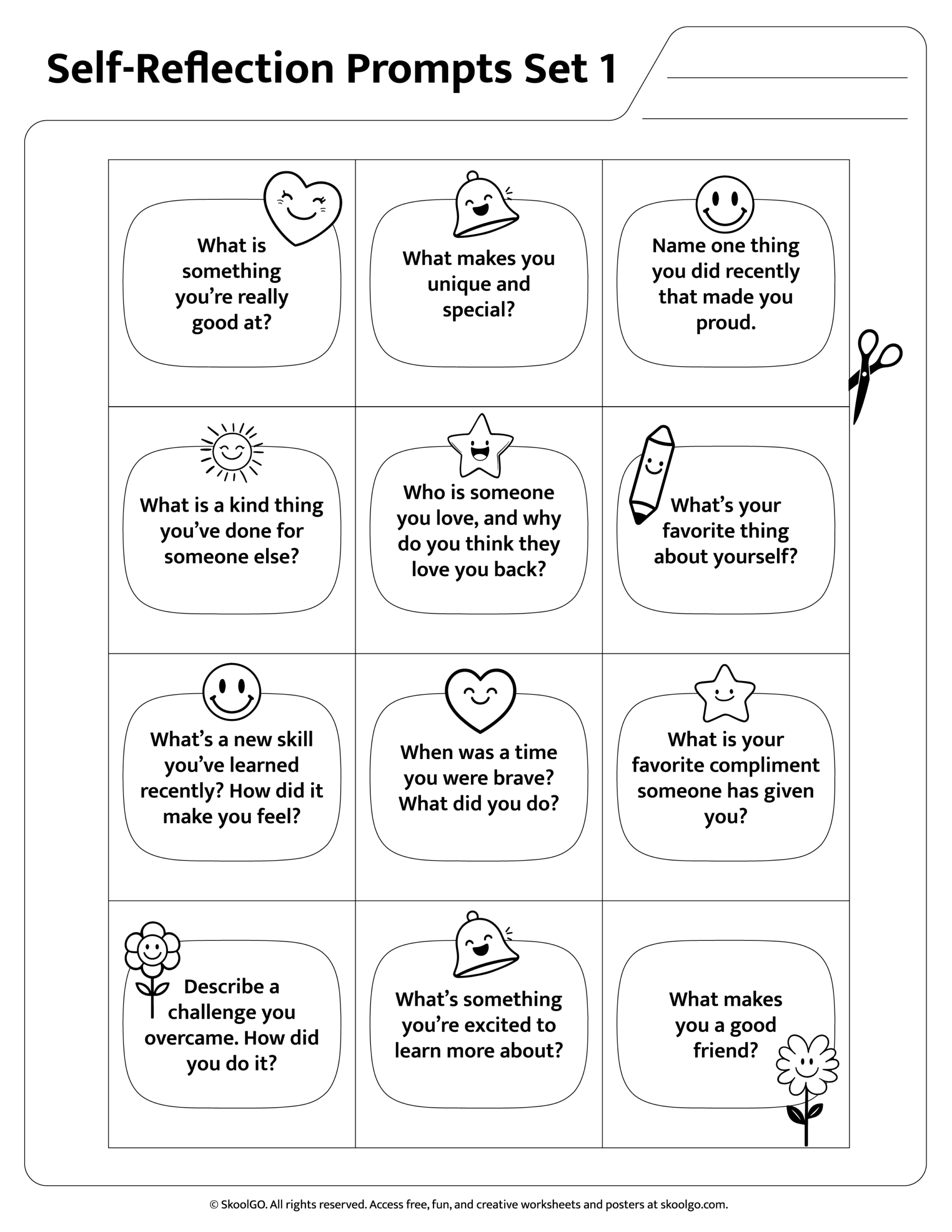 Free Self Reflection Worksheet For Kids Set 1 SKOOLGO Free Self Reflection Worksheet For Kids Set 1 SKOOLGO