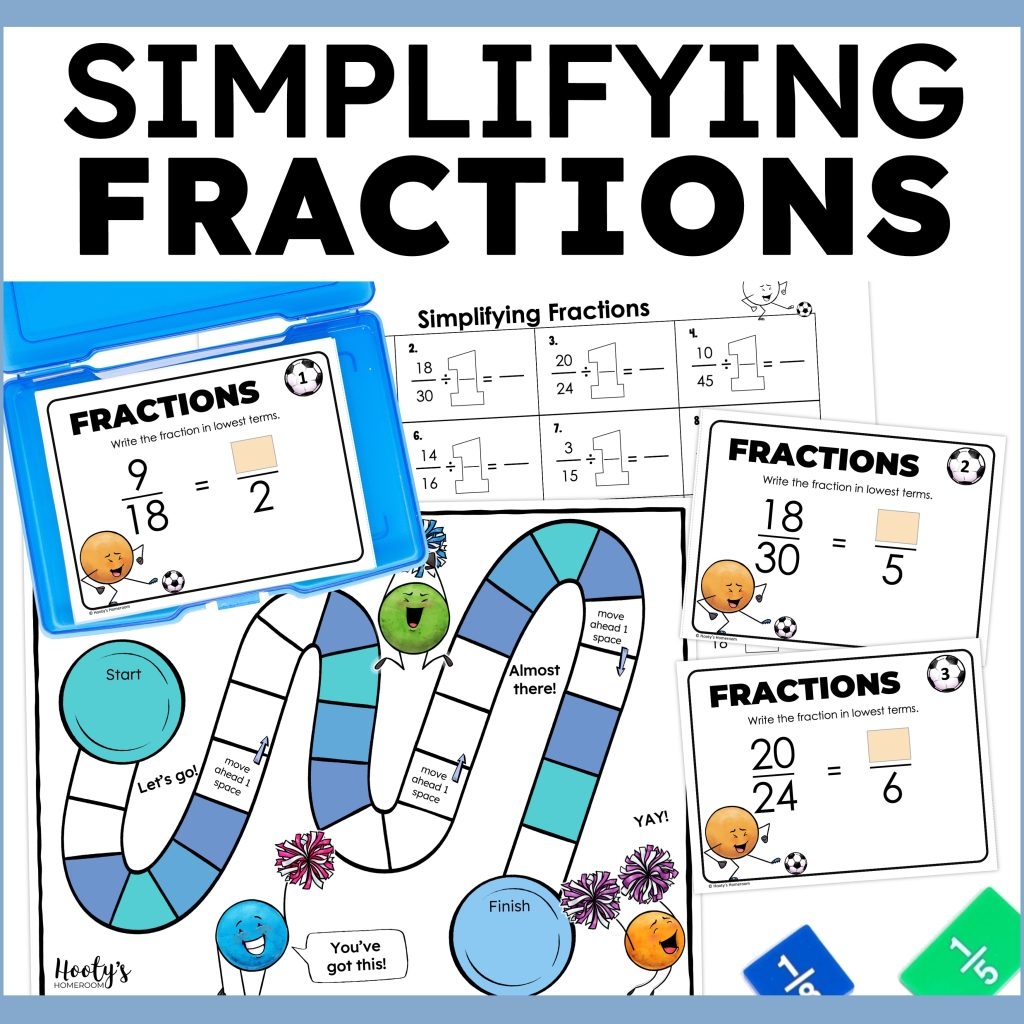 Free Simplifying Fractions Game U0026 Task Cards Hooty s Homeroom
