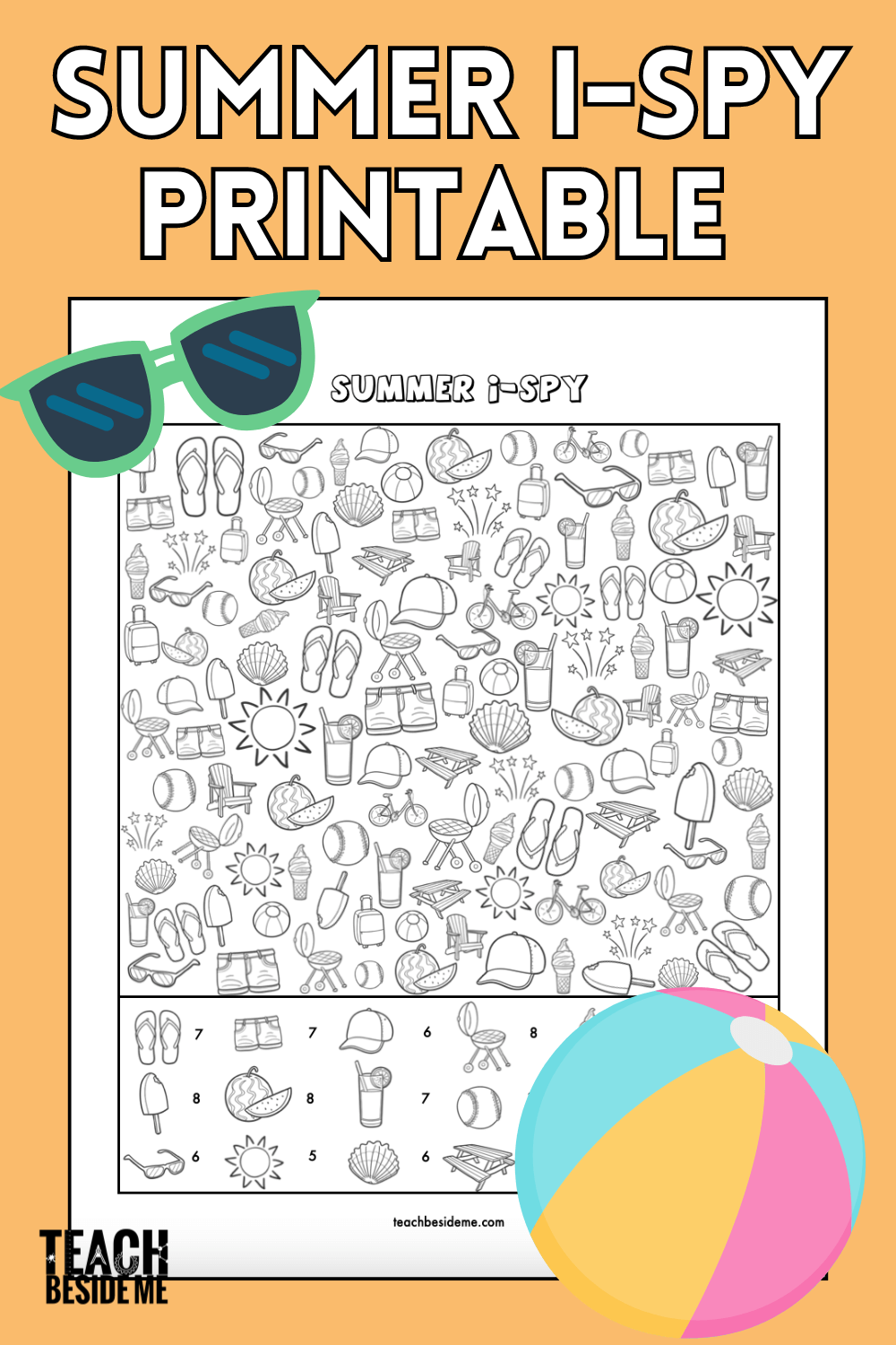 Free Summer I Spy Printable For Kids Teach Beside Me