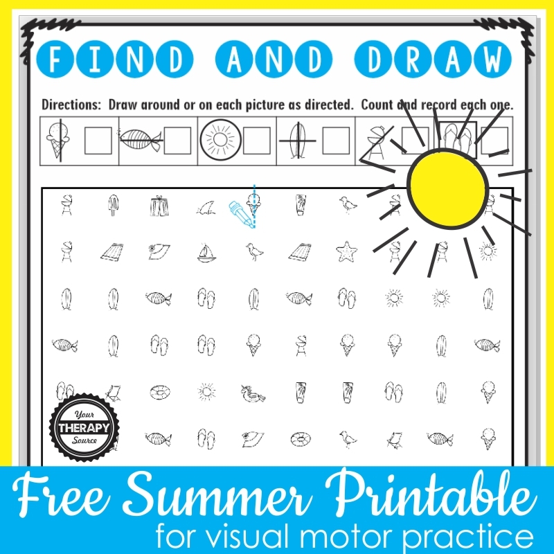 Free Summer Worksheet For Visual Motor Skills Your Therapy Source