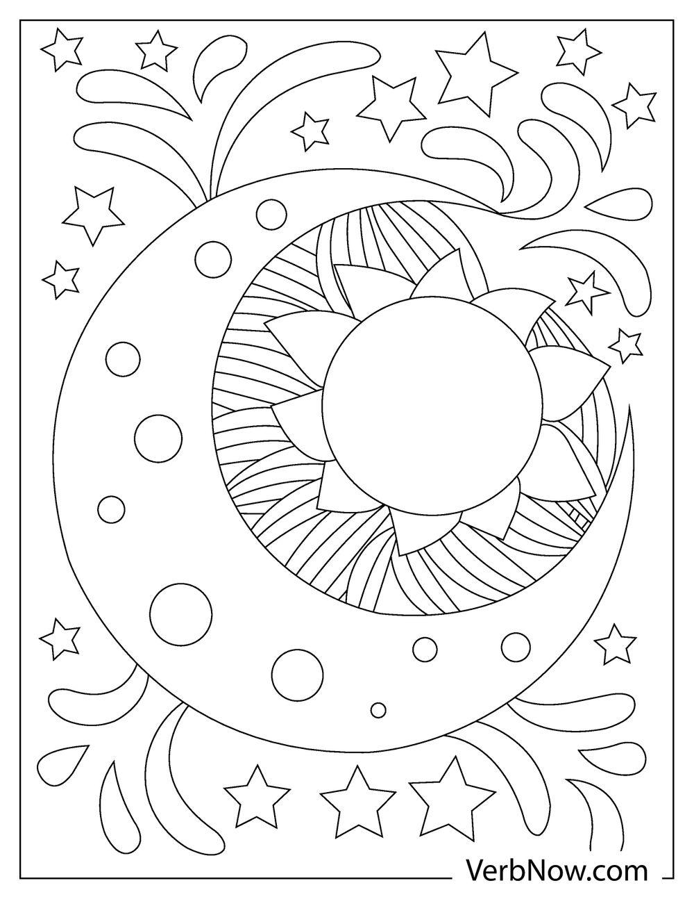 Free SUN AND MOON Coloring Pages For Download Printable PDF 