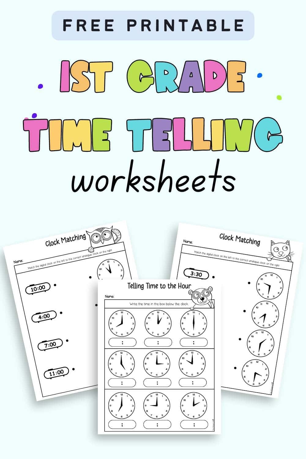 Free Telling Time First Grade Worksheets The Artisan Life Free Telling Time First Grade Worksheets The Artisan Life