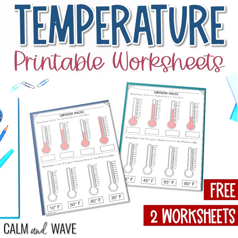 Free Temperature Reading To 10 Degrees Printable Worksheet Calm U0026 Wave