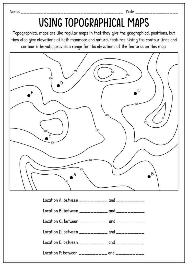 Free Topographic Maps Worksheet Download Free Topographic Maps