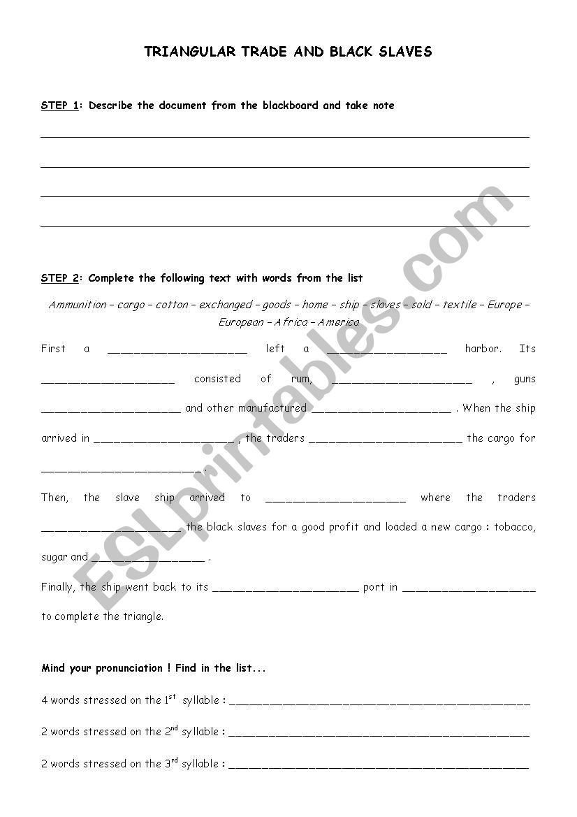 Free Triangle Trade Worksheet Download Free Triangle Trade 