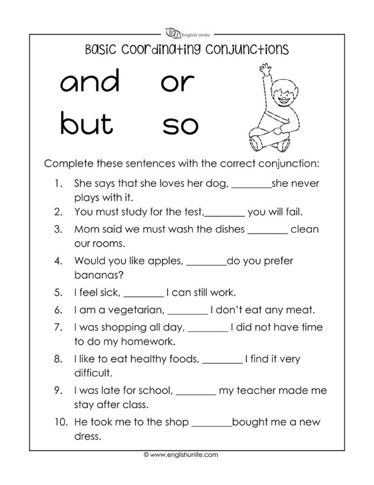 Free Worksheet On Conjunctions Download Free Worksheet On Conjunctions Png Images Free Worksheets On Clipart Library