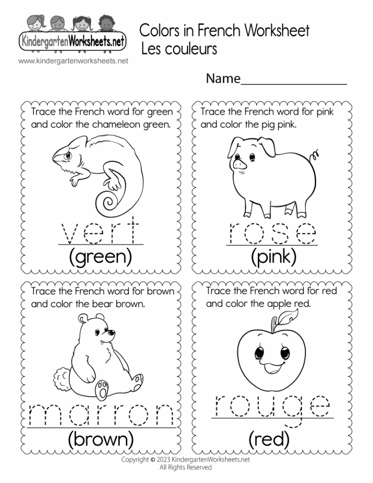 French Colors Worksheet Free Printable Digital U0026 PDF