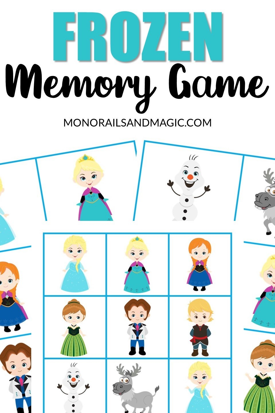 Frozen Memory Game Free Printable Monorails And Magic