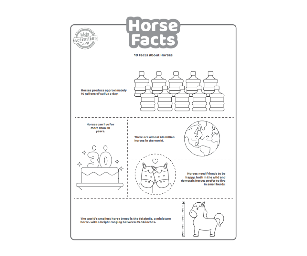 Fun Horse Facts For Kids To Print And Learn Kids Activities Blog