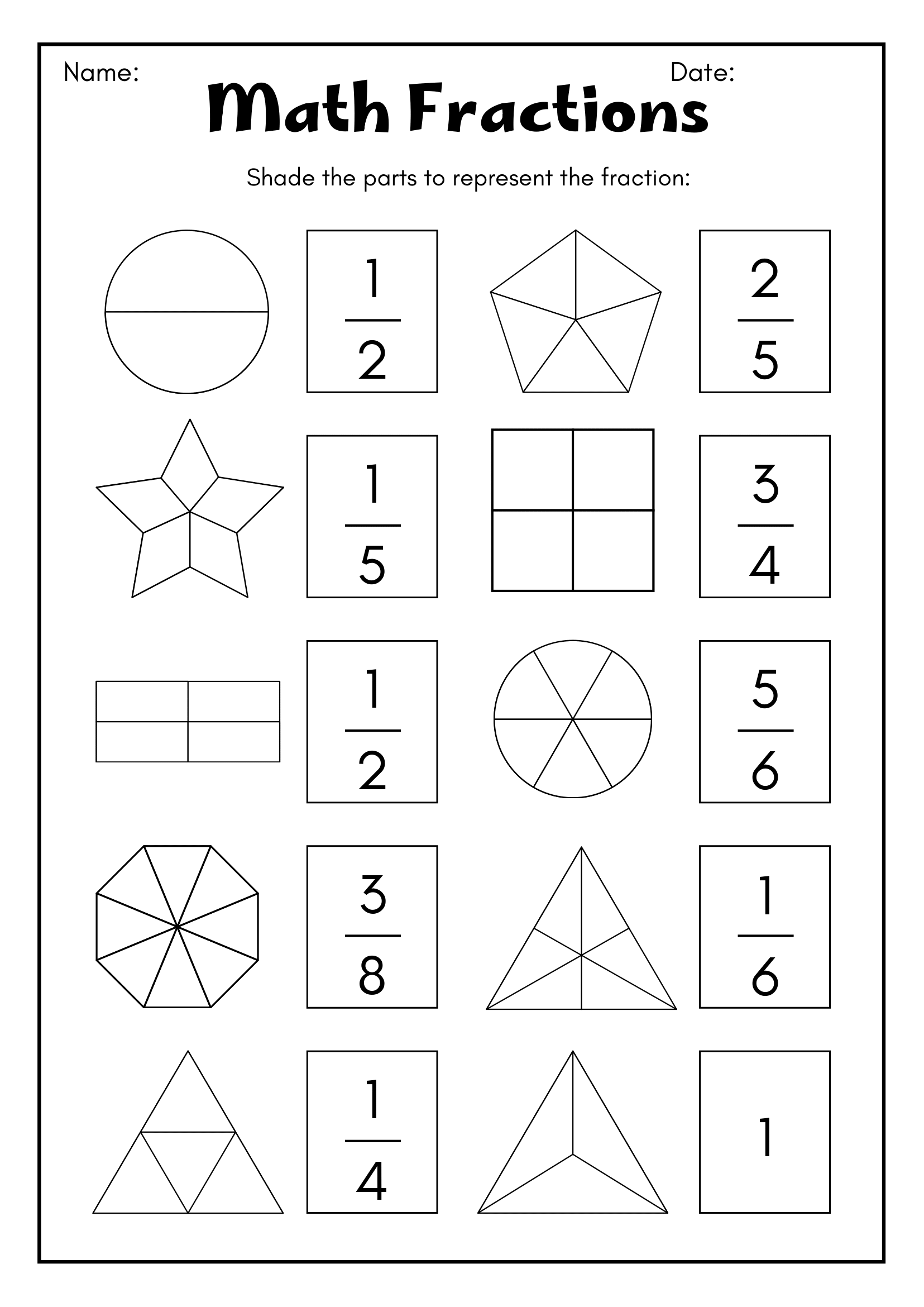 Fun Math Fraction Worksheets For 3rd Graders Fun Math Fraction Worksheets For 3rd Graders