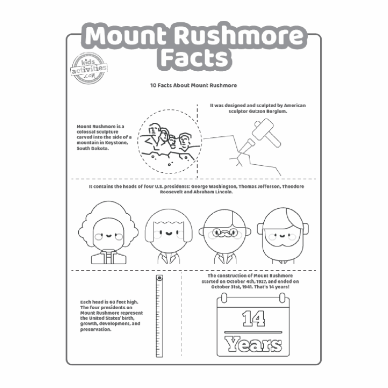 Fun Mount Rushmore Facts For Kids To Print And Learn Kids