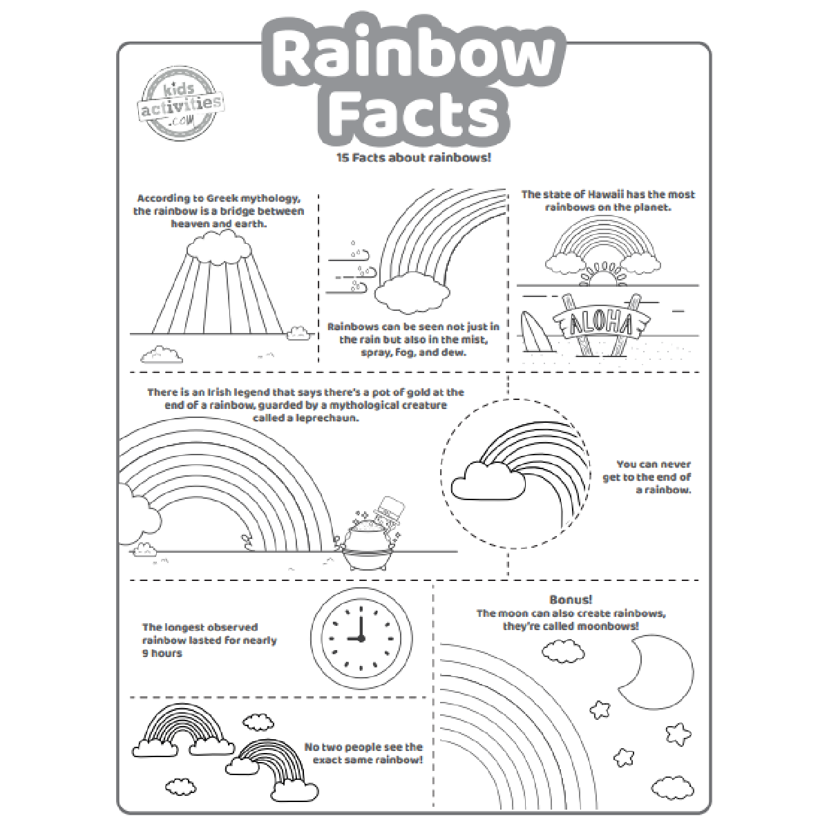 Fun Rainbow Facts For Kids To Print And Learn Kids Activities Blog