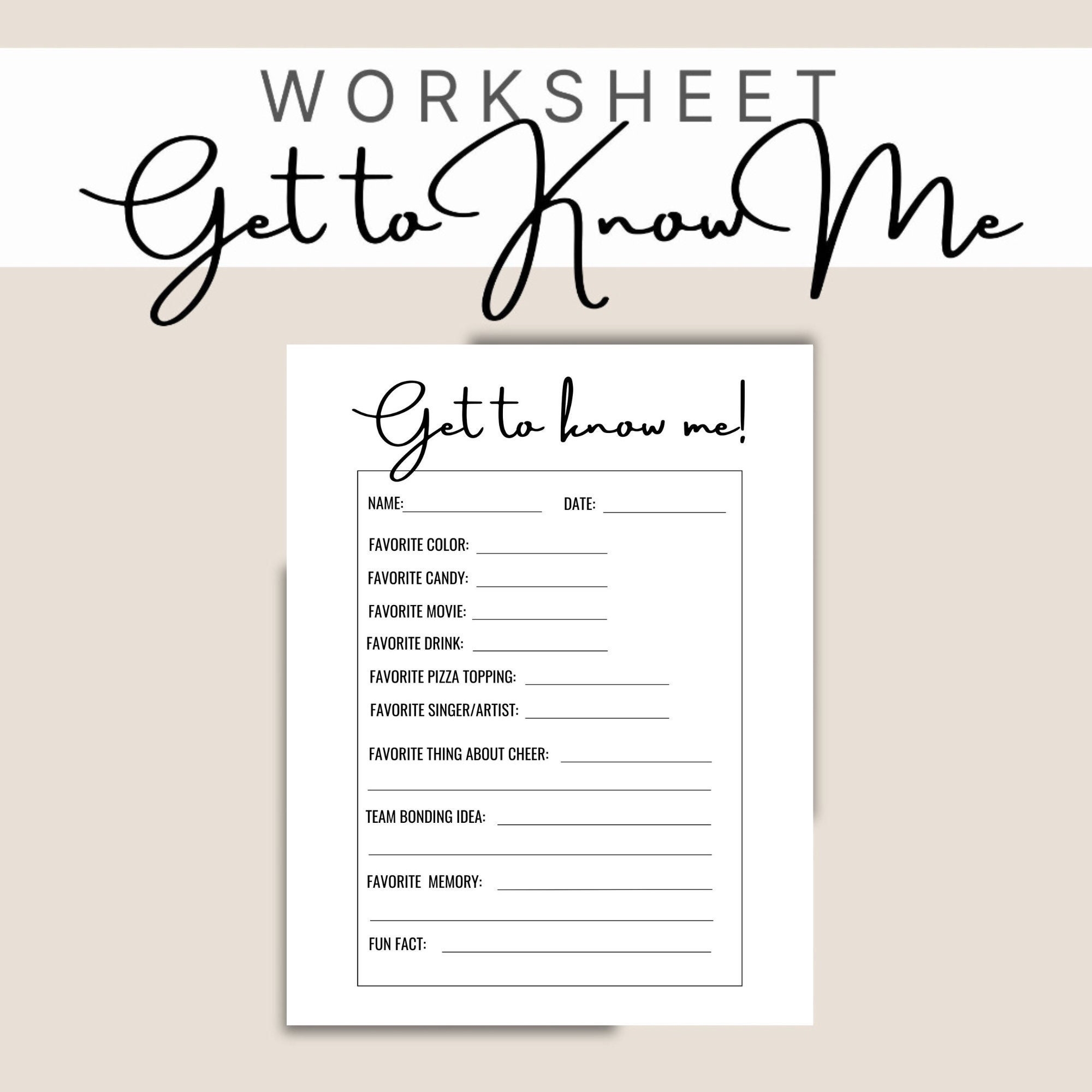 Get To Know Me Worksheet Ice Breaker Printable Back to school Worksheets Team Bonding Etsy Get To Know Me Worksheet Ice Breaker Printable Back to school Worksheets Team Bonding Etsy