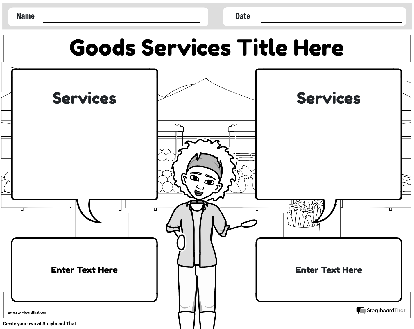 Goods And Services Worksheets StoryboardThat