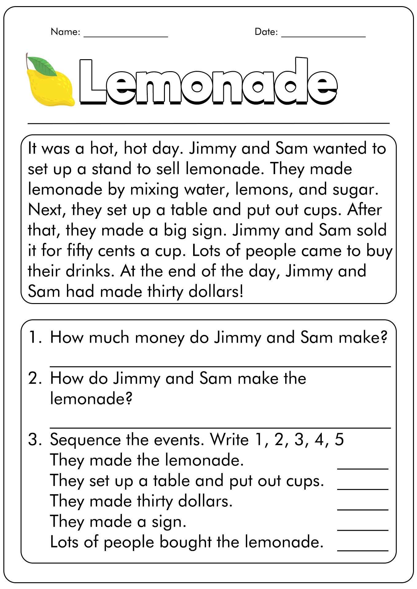 Grade 1 Reading Comprehension Worksheets Worksheets Library
